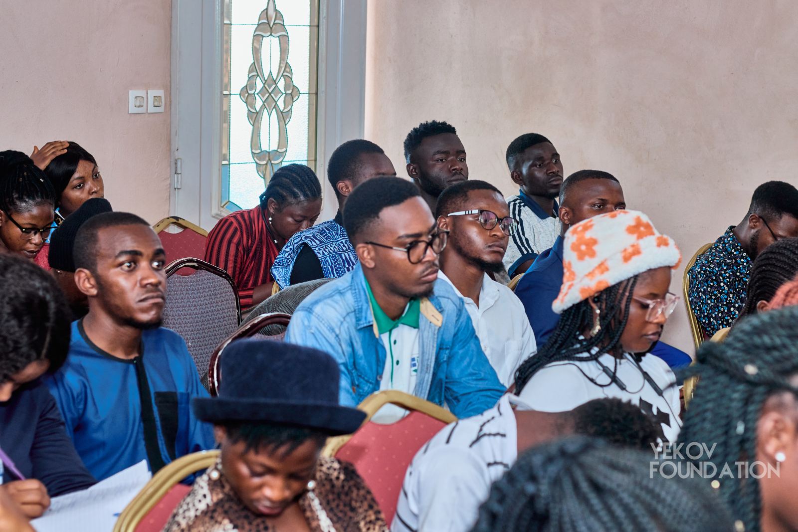 Young people filling the hall at the launch