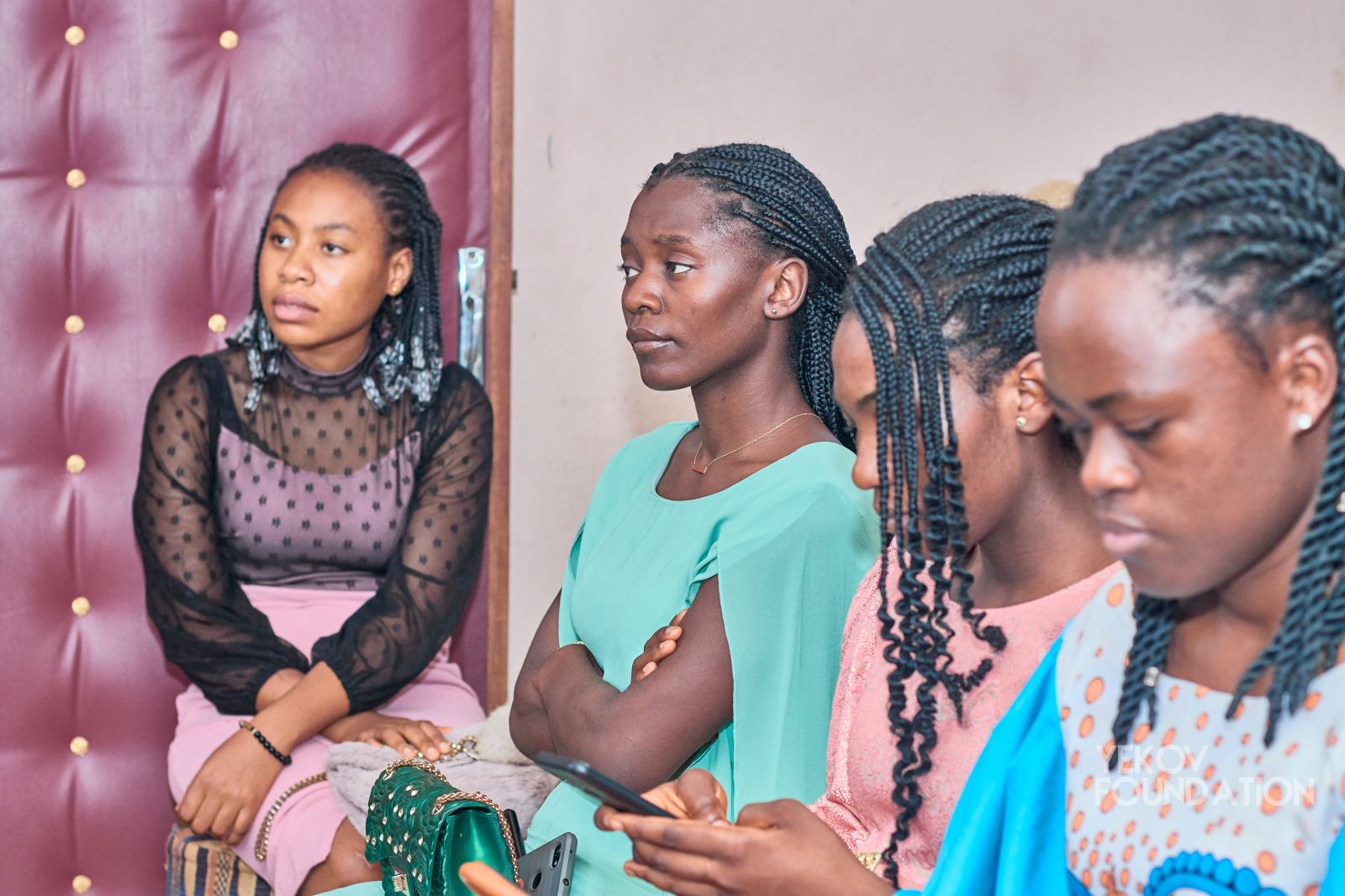 Students listening closely during a session