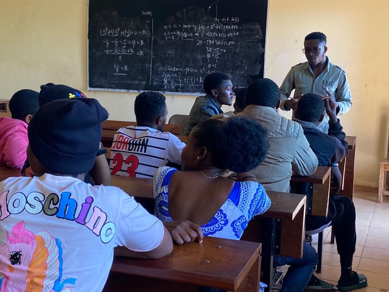 Students listening during a classroom session