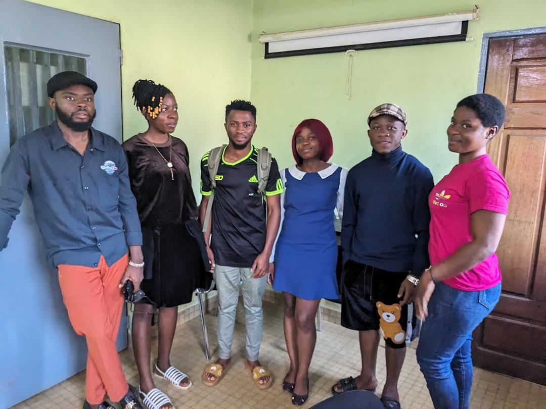 Students and trainers at the Skye8 office after a training session